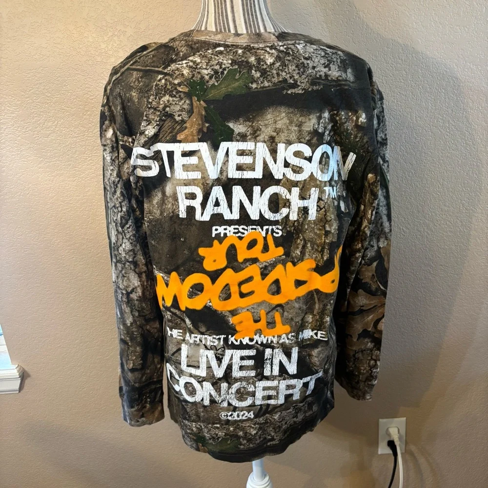 NEW Stevenson Ranch Tee Med Camo Long Slv Brown/Green Unisex Realtree APX Cotton - Picture 6 of 16